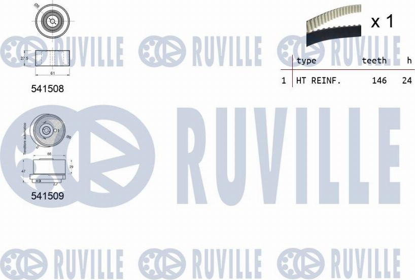 Ruville 550320 - Комплект ангренажен ремък vvparts.bg