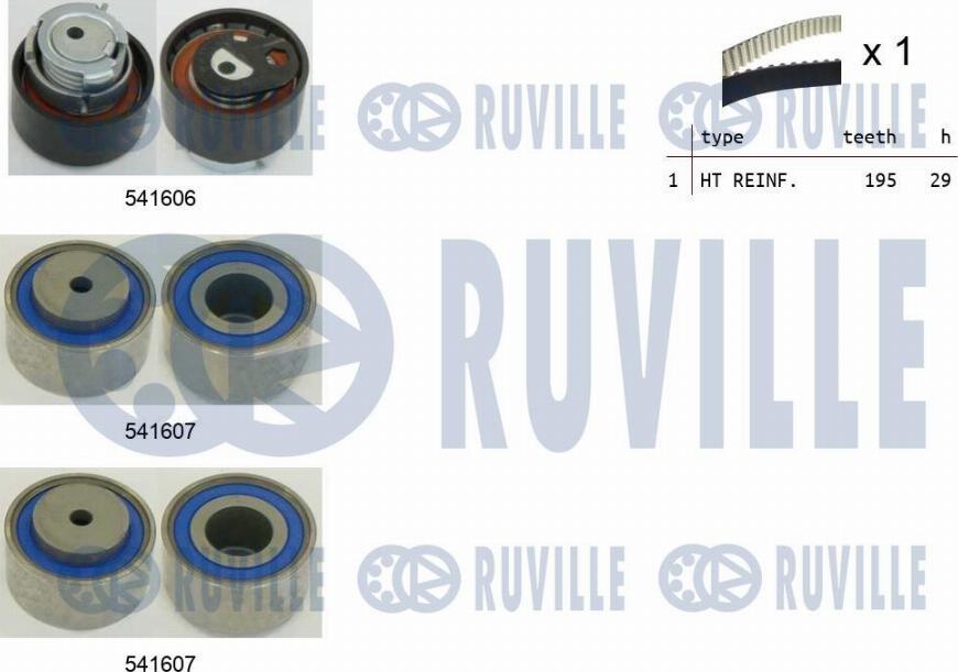 Ruville 550323 - Комплект ангренажен ремък vvparts.bg