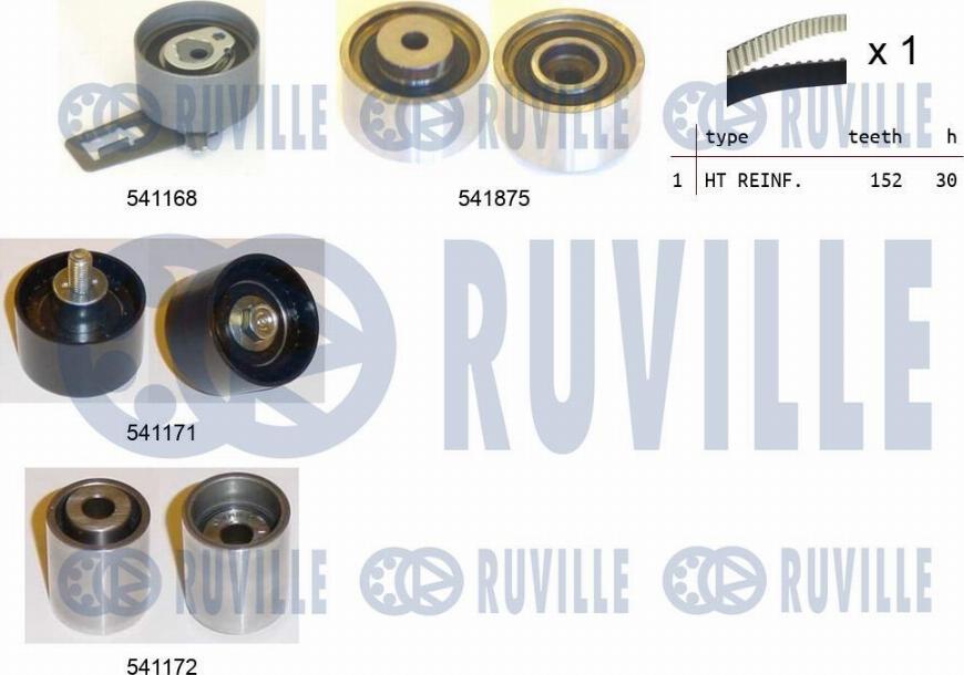 Ruville 550327 - Комплект ангренажен ремък vvparts.bg