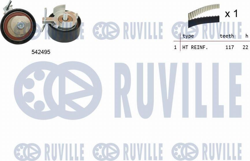 Ruville 550374 - Комплект ангренажен ремък vvparts.bg