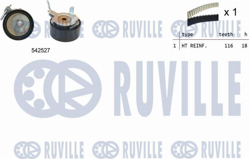 Ruville 550373 - Комплект ангренажен ремък vvparts.bg