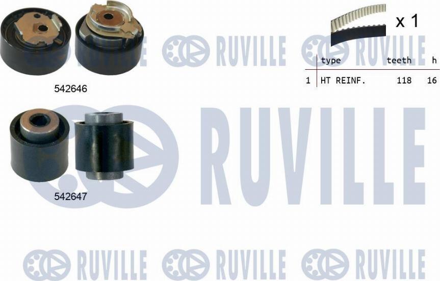 Ruville 550377 - Комплект ангренажен ремък vvparts.bg