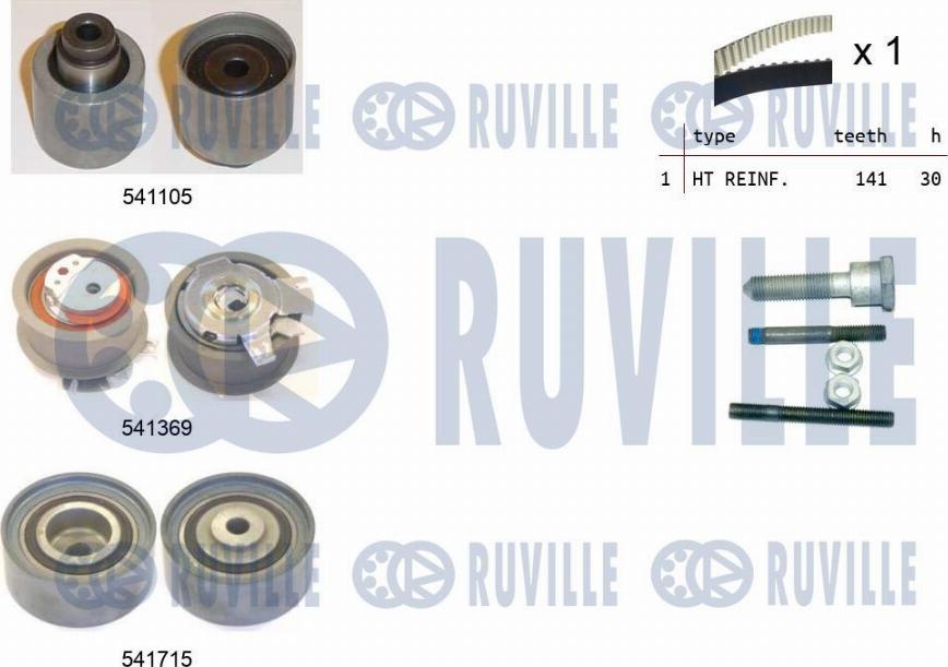 Ruville 550299 - Комплект ангренажен ремък vvparts.bg