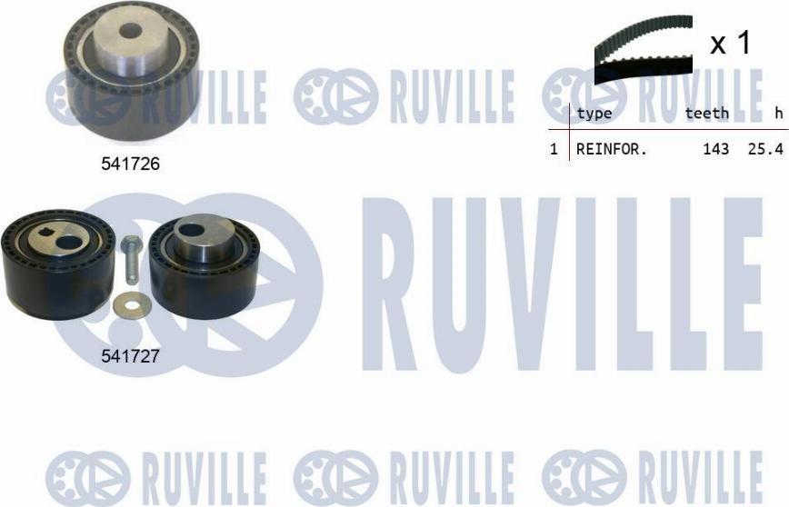 Ruville 550295 - Комплект ангренажен ремък vvparts.bg