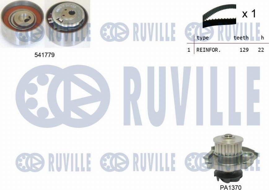 Ruville 5502641 - Водна помпа+ к-кт ангренажен ремък vvparts.bg