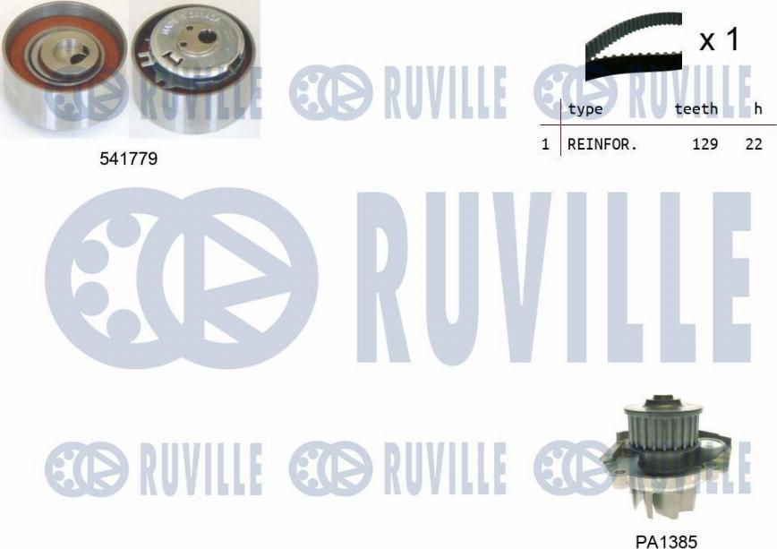 Ruville 5502642 - Водна помпа+ к-кт ангренажен ремък vvparts.bg