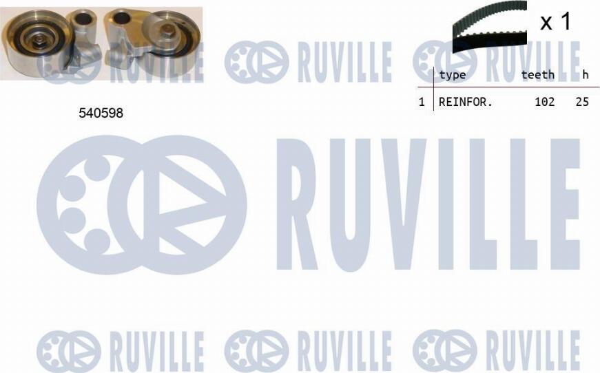 Ruville 550266 - Комплект ангренажен ремък vvparts.bg