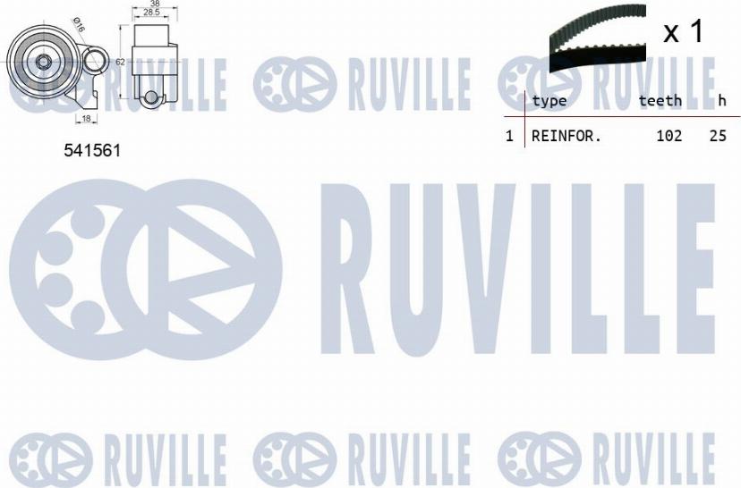 Ruville 550268 - Комплект ангренажен ремък vvparts.bg