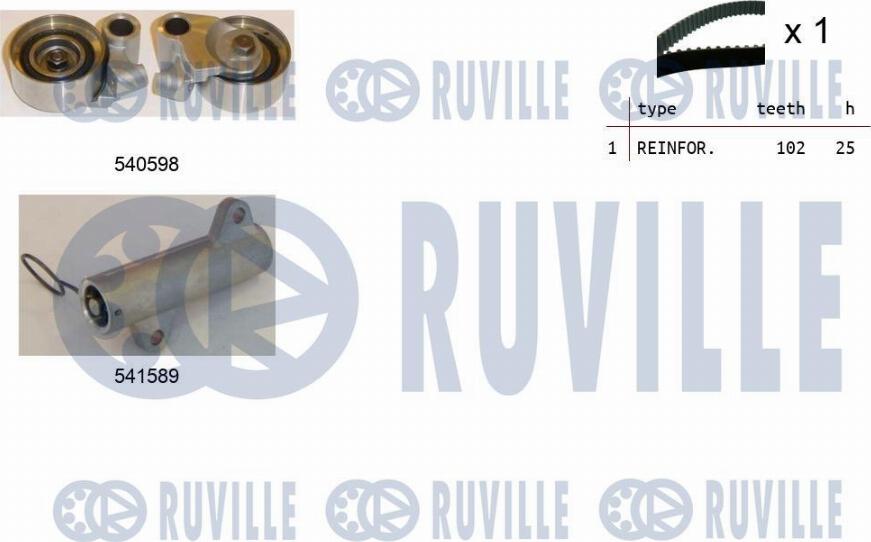 Ruville 550267 - Комплект ангренажен ремък vvparts.bg