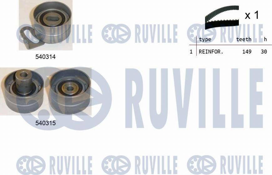 Ruville 550209 - Комплект ангренажен ремък vvparts.bg