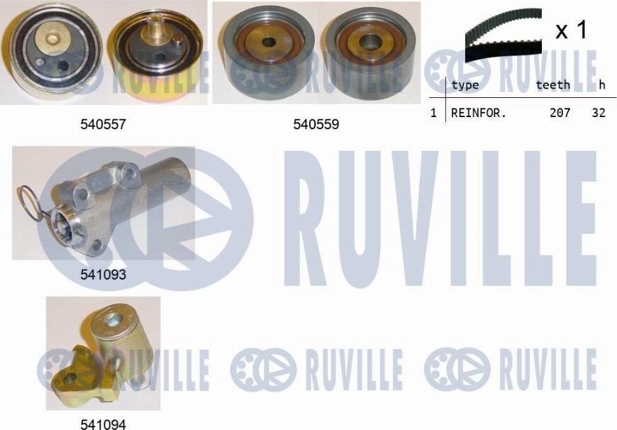 Ruville 550284 - Комплект ангренажен ремък vvparts.bg