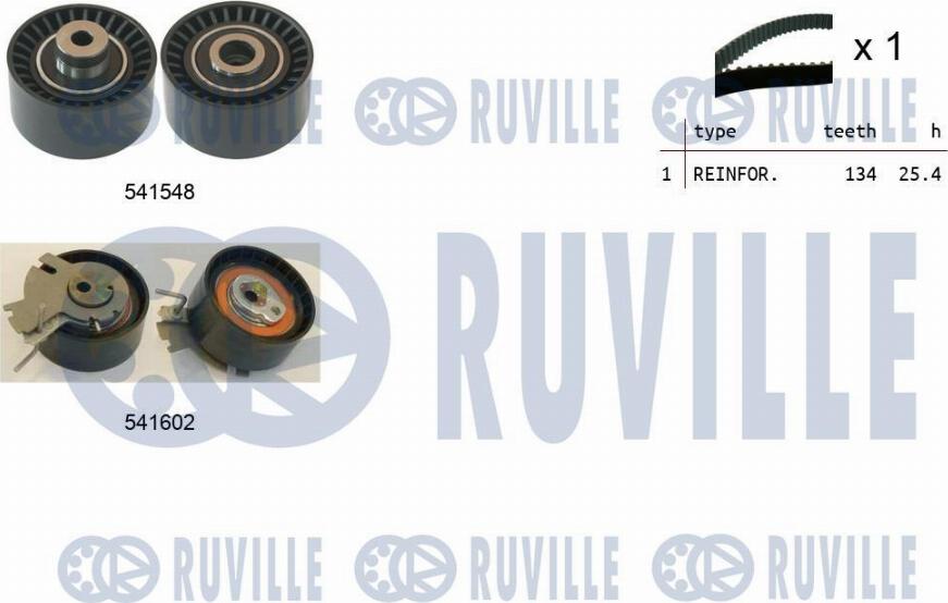 Ruville 550286 - Комплект ангренажен ремък vvparts.bg