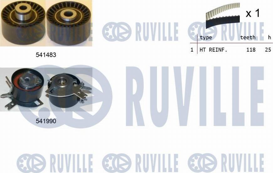 Ruville 550280 - Комплект ангренажен ремък vvparts.bg