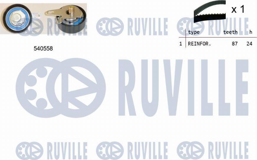 Ruville 550281 - Комплект ангренажен ремък vvparts.bg