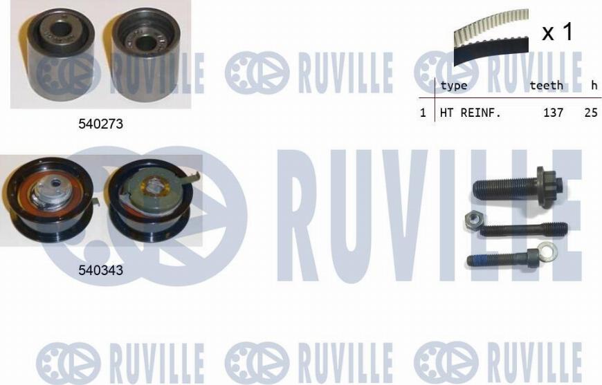 Ruville 550226 - Комплект ангренажен ремък vvparts.bg