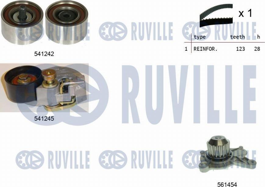 Ruville 5502752 - Водна помпа+ к-кт ангренажен ремък vvparts.bg