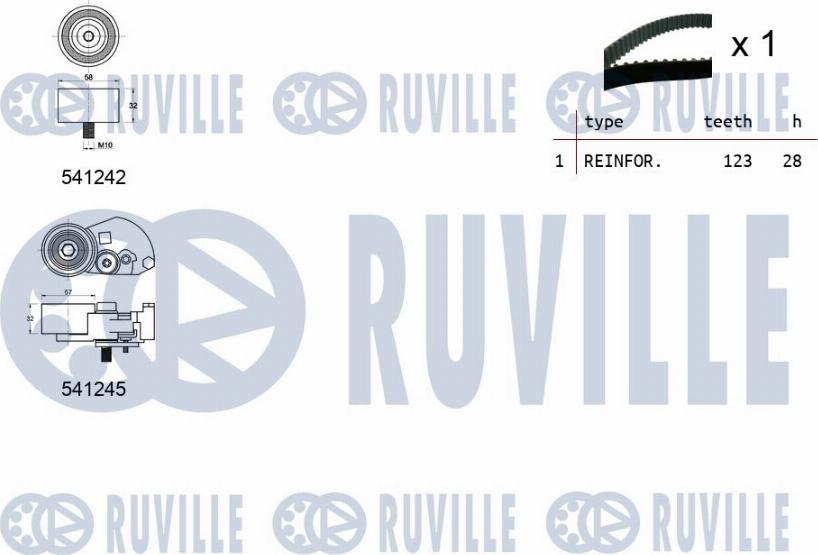 Ruville 550275 - Комплект ангренажен ремък vvparts.bg