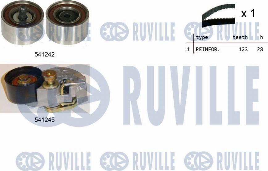 Ruville 550275 - Комплект ангренажен ремък vvparts.bg