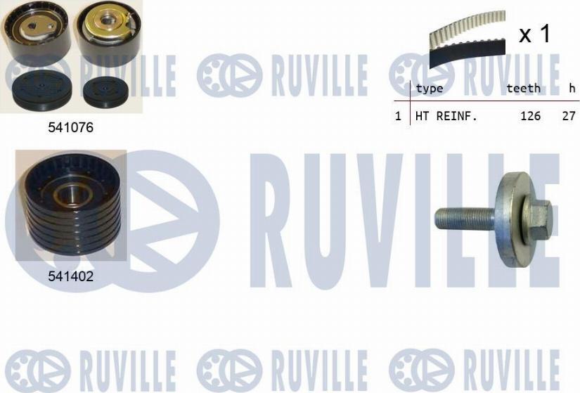 Ruville 550278 - Комплект ангренажен ремък vvparts.bg