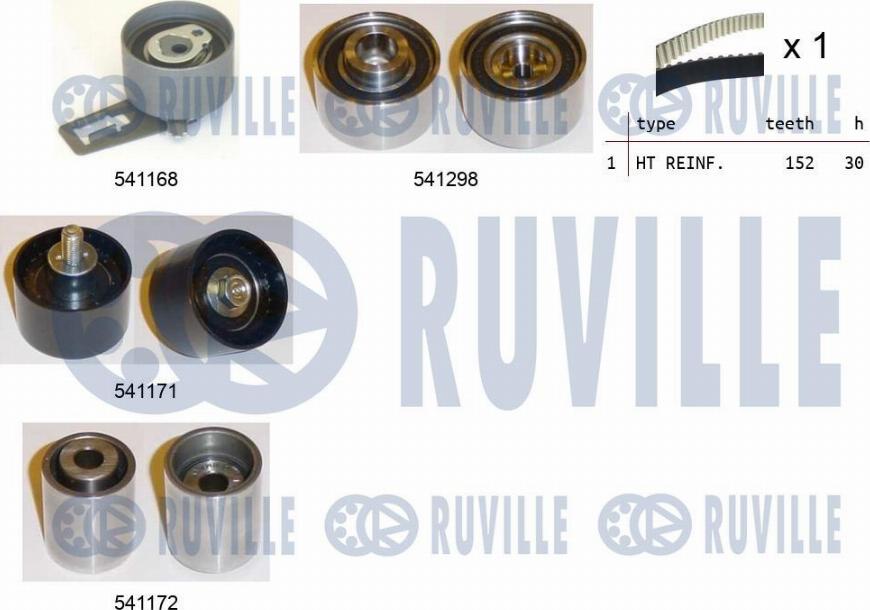 Ruville 550273 - Комплект ангренажен ремък vvparts.bg