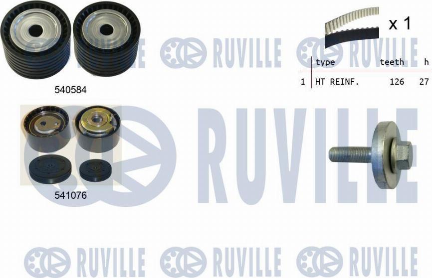 Ruville 550277 - Комплект ангренажен ремък vvparts.bg