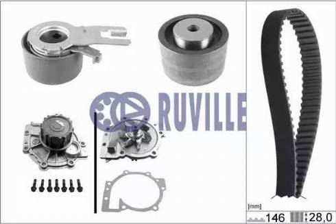 Ruville 56521701 - Водна помпа+ к-кт ангренажен ремък vvparts.bg