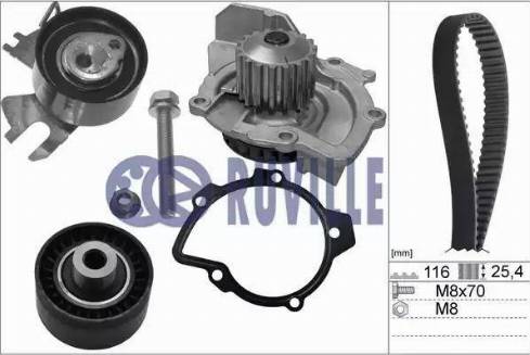 Ruville 56658701 - Водна помпа+ к-кт ангренажен ремък vvparts.bg