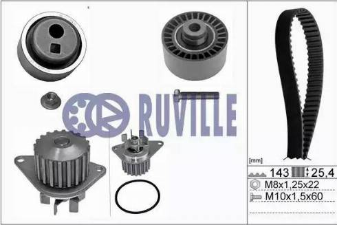 Ruville 56602701 - Водна помпа+ к-кт ангренажен ремък vvparts.bg