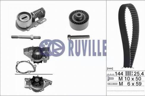 Ruville 56623701 - Водна помпа+ к-кт ангренажен ремък vvparts.bg