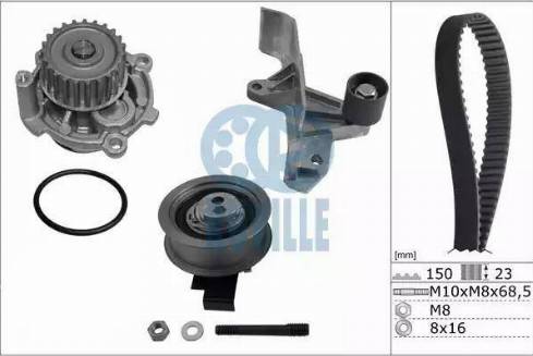 Ruville 56364712 - Водна помпа+ к-кт ангренажен ремък vvparts.bg