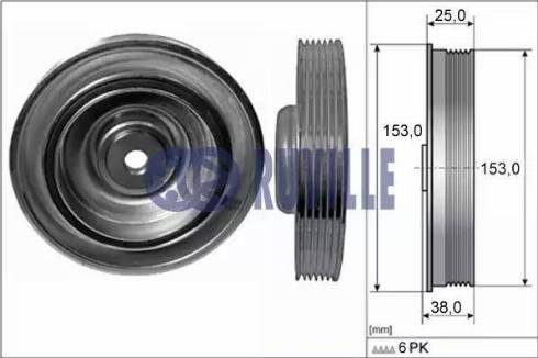 Ruville 515906 - Ремъчна шайба, колянов вал vvparts.bg