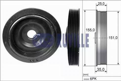 Ruville 515511 - Ремъчна шайба, колянов вал vvparts.bg