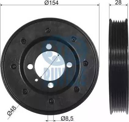 Ruville 515303 - Ремъчна шайба, колянов вал vvparts.bg