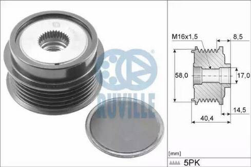 Ruville 58459 - Ремъчна шайба, генератор vvparts.bg