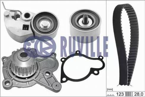 Ruville 58432701 - Водна помпа+ к-кт ангренажен ремък vvparts.bg