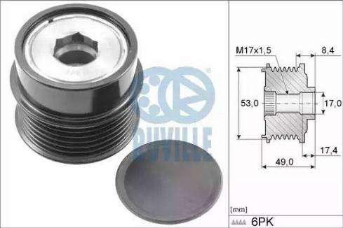 Ruville 58629 - Ремъчна шайба, генератор vvparts.bg