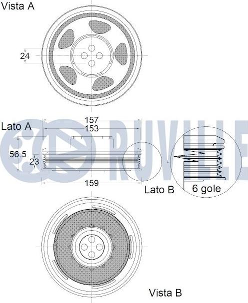 Ruville 520406 - Ремъчна шайба, колянов вал vvparts.bg