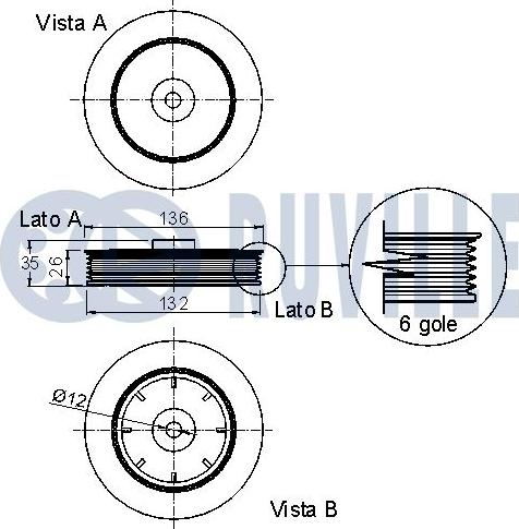 Ruville 520056 - Ремъчна шайба, колянов вал vvparts.bg