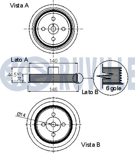 Ruville 520088 - Ремъчна шайба, колянов вал vvparts.bg