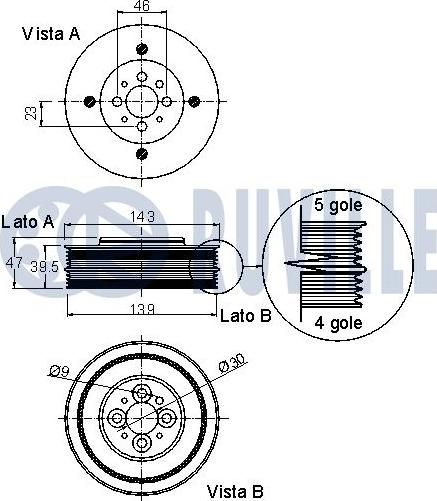 Ruville 520070 - Ремъчна шайба, колянов вал vvparts.bg