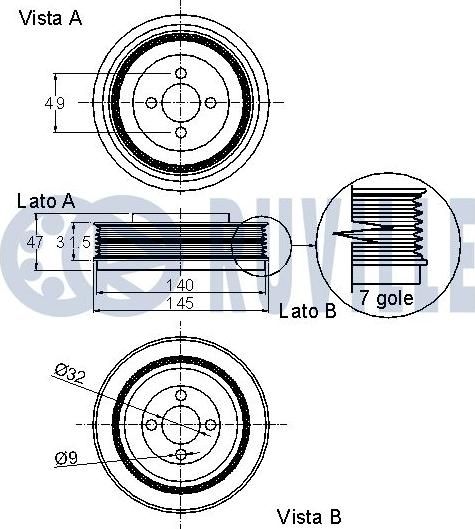 Ruville 520100 - Ремъчна шайба, колянов вал vvparts.bg