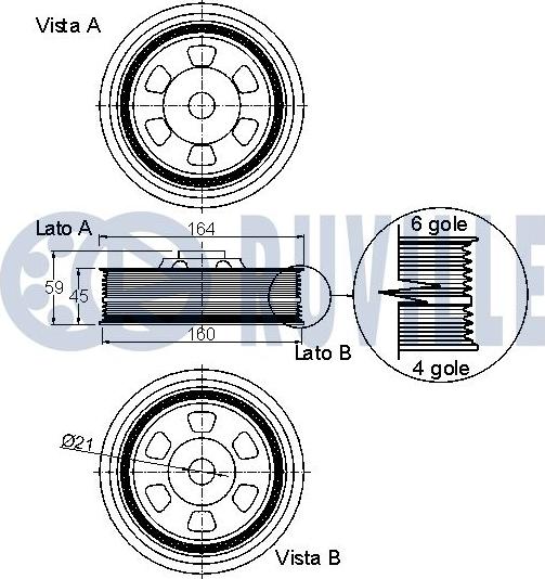 Ruville 520110 - Ремъчна шайба, колянов вал vvparts.bg