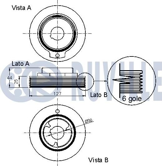 Ruville 520132 - Ремъчна шайба, колянов вал vvparts.bg