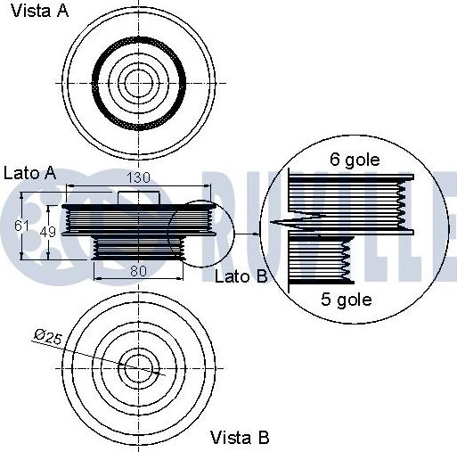 Ruville 520334 - Ремъчна шайба, колянов вал vvparts.bg