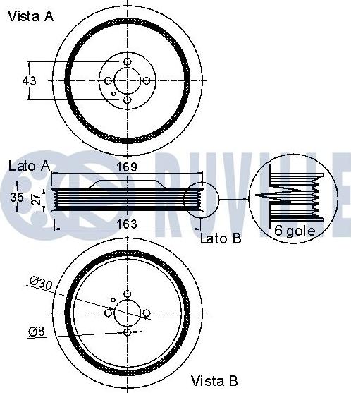 Ruville 520246 - Ремъчна шайба, колянов вал vvparts.bg