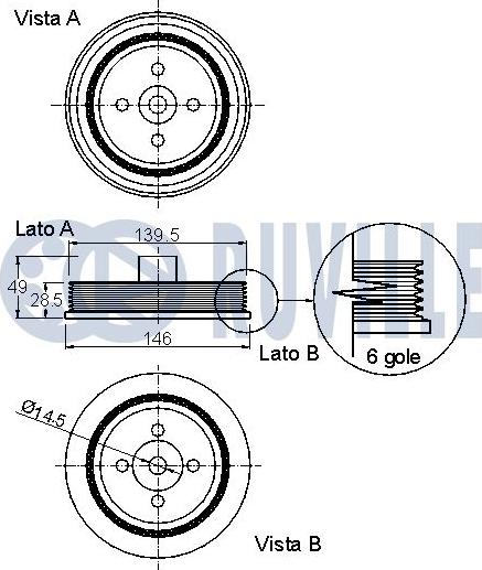 Ruville 520256 - Ремъчна шайба, колянов вал vvparts.bg