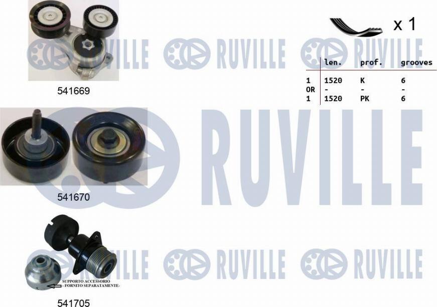 Ruville 570099 - Комплект пистов ремък vvparts.bg