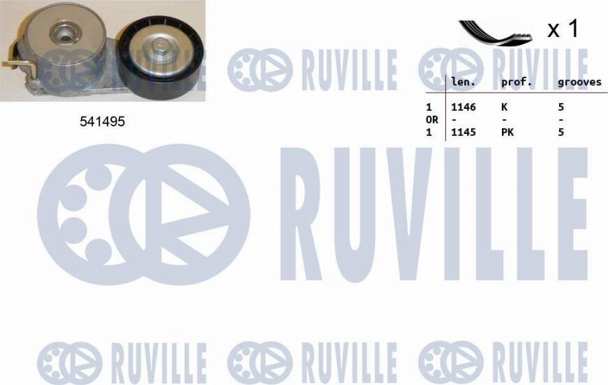 Ruville 570096 - Комплект пистов ремък vvparts.bg