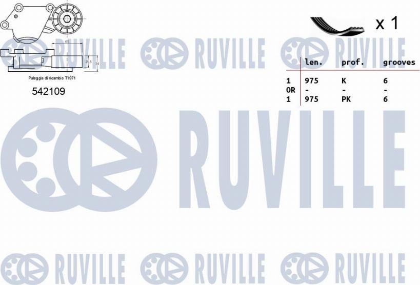 Ruville 570091 - Комплект пистов ремък vvparts.bg