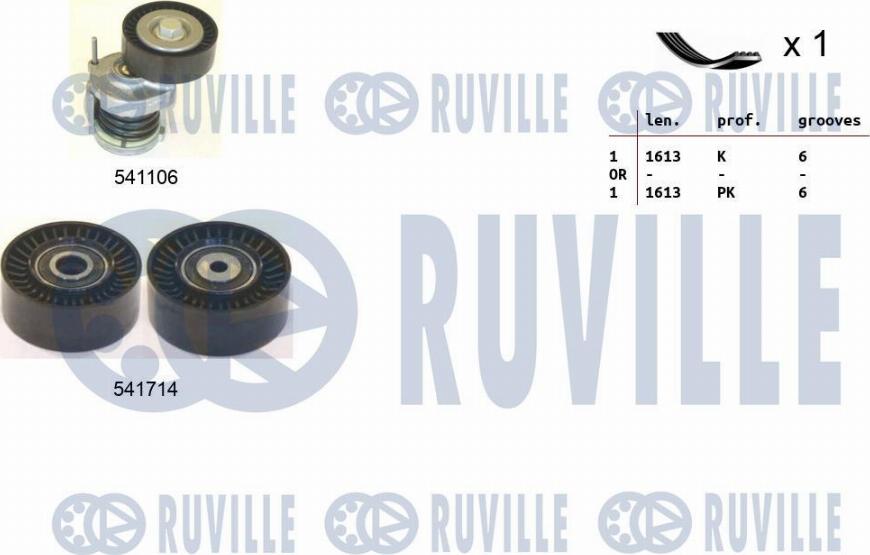 Ruville 570069 - Комплект пистов ремък vvparts.bg